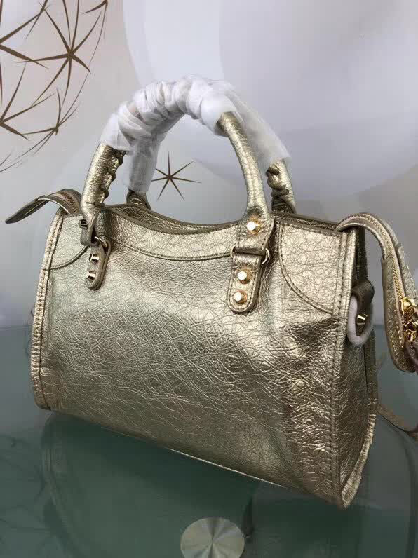 BALENCIAG巴黎世家 原版 義大利進口爆裂銀皮 新款 手提單肩斜挎包  BL1240